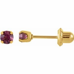 24K Gold-Plated Stainless Steel Imitation Blue Sapphire Inverness Piercing Earrings
