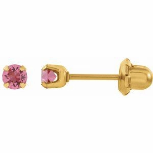 24K Gold-Plated Stainless Steel Imitation Blue Sapphire Inverness Piercing Earrings