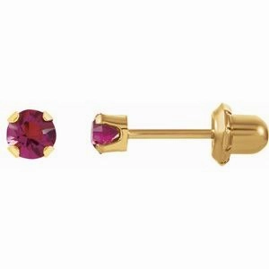 24K Gold-Plated Stainless Steel Imitation Blue Sapphire Inverness Piercing Earrings