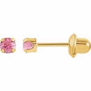 24K Gold-Plated Stainless Steel Imitation Blue Sapphire Inverness Piercing Earrings