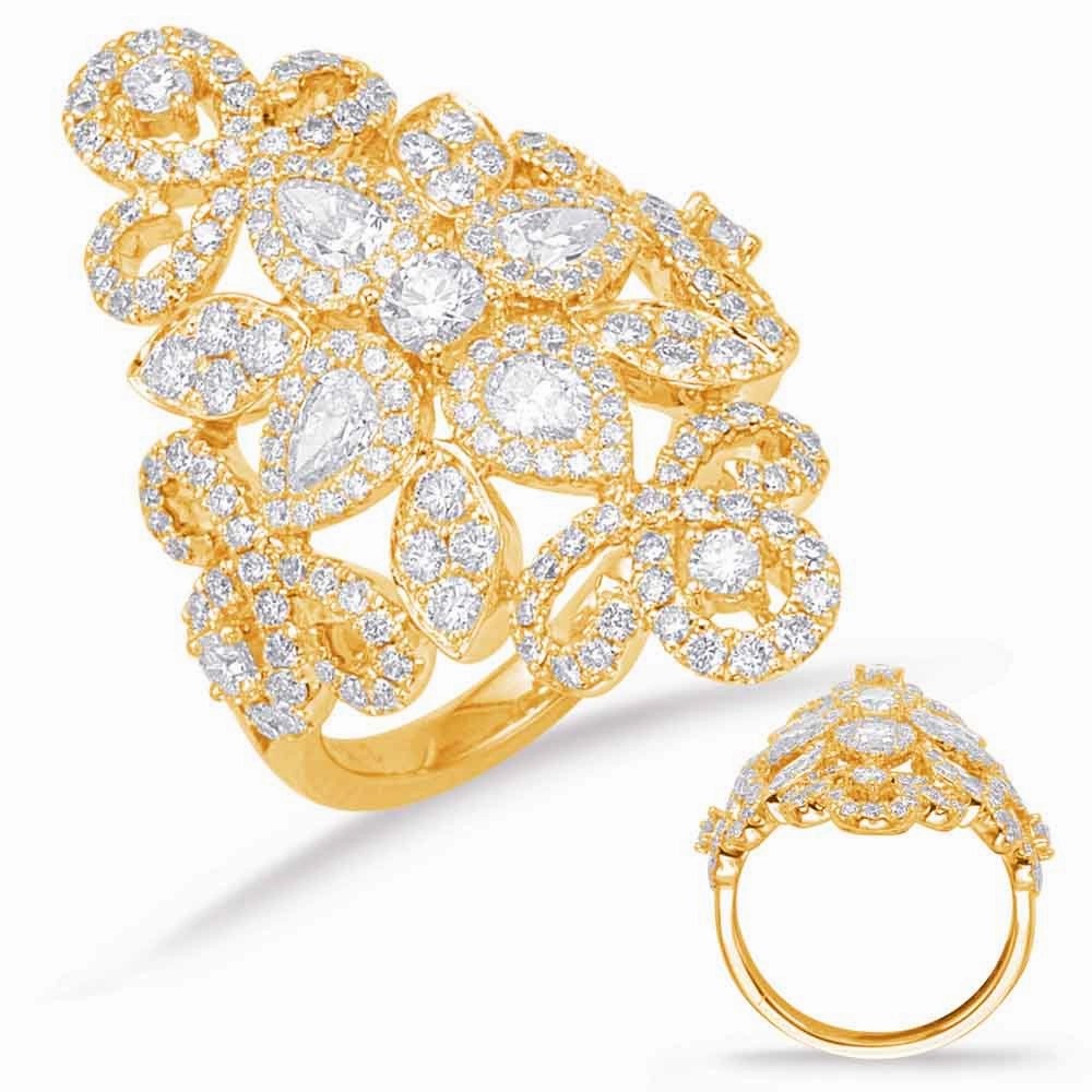 2.10 ctw. YELLOW GOLD DIAMOND FASHION RING D4639YG