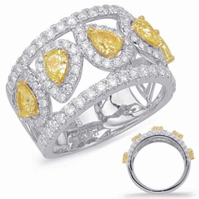 2.18 ctw. YELLOW & WHITE GOLD DIAMOND FASHION RING D4610YW