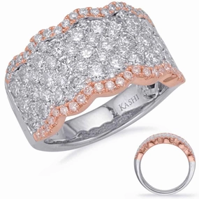 2.61 ctw. ROSE & WHITE GOLD DIAMOND FASHION RING D4677RW