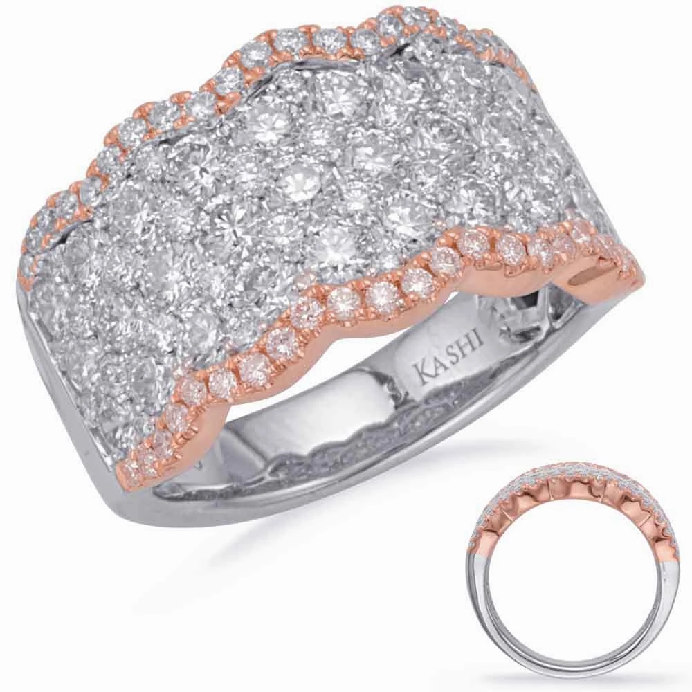 2.61 ctw. ROSE & WHITE GOLD DIAMOND FASHION RING D4677RW