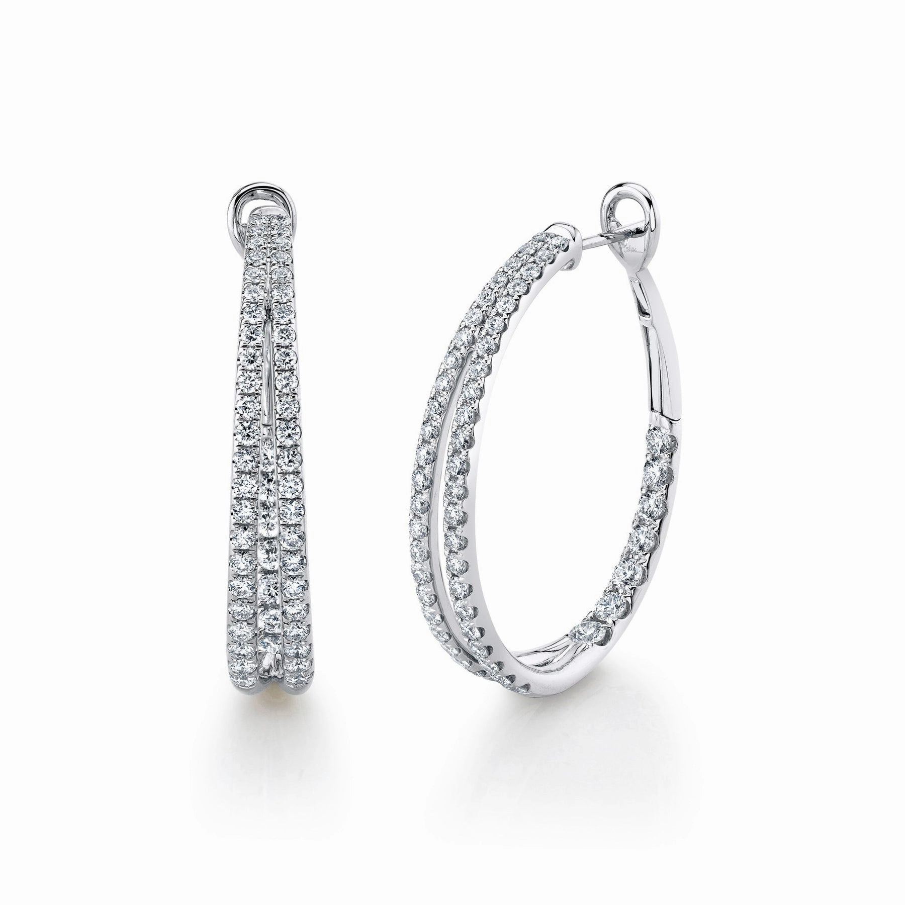2.67CT DIAMOND OVAL HOOP EARRING