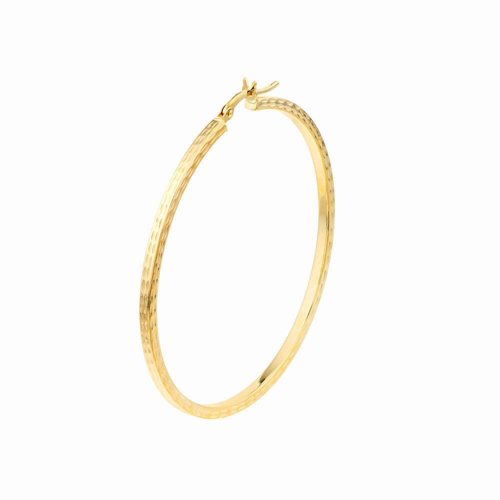 2 X 50mm Square Full DC Hoop Earrings