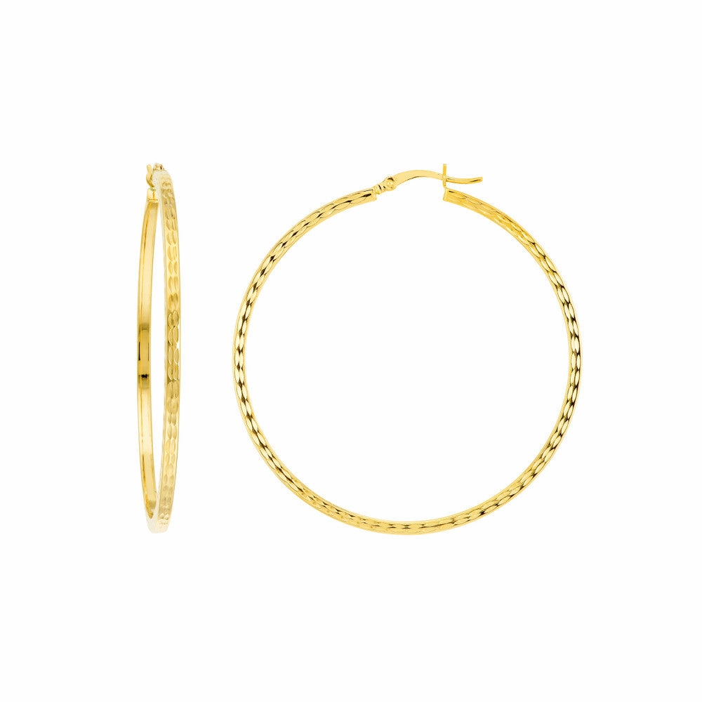 2 X 50mm Square Full DC Hoop Earrings