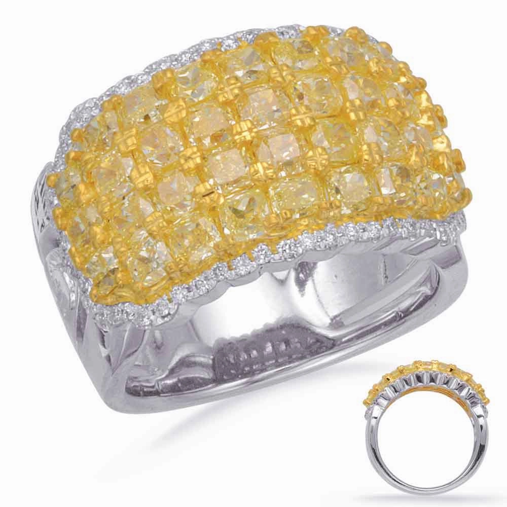 3.83 ctw. YELLOW WHITE & YELLOW DIA FASHION RING D4715YDYW