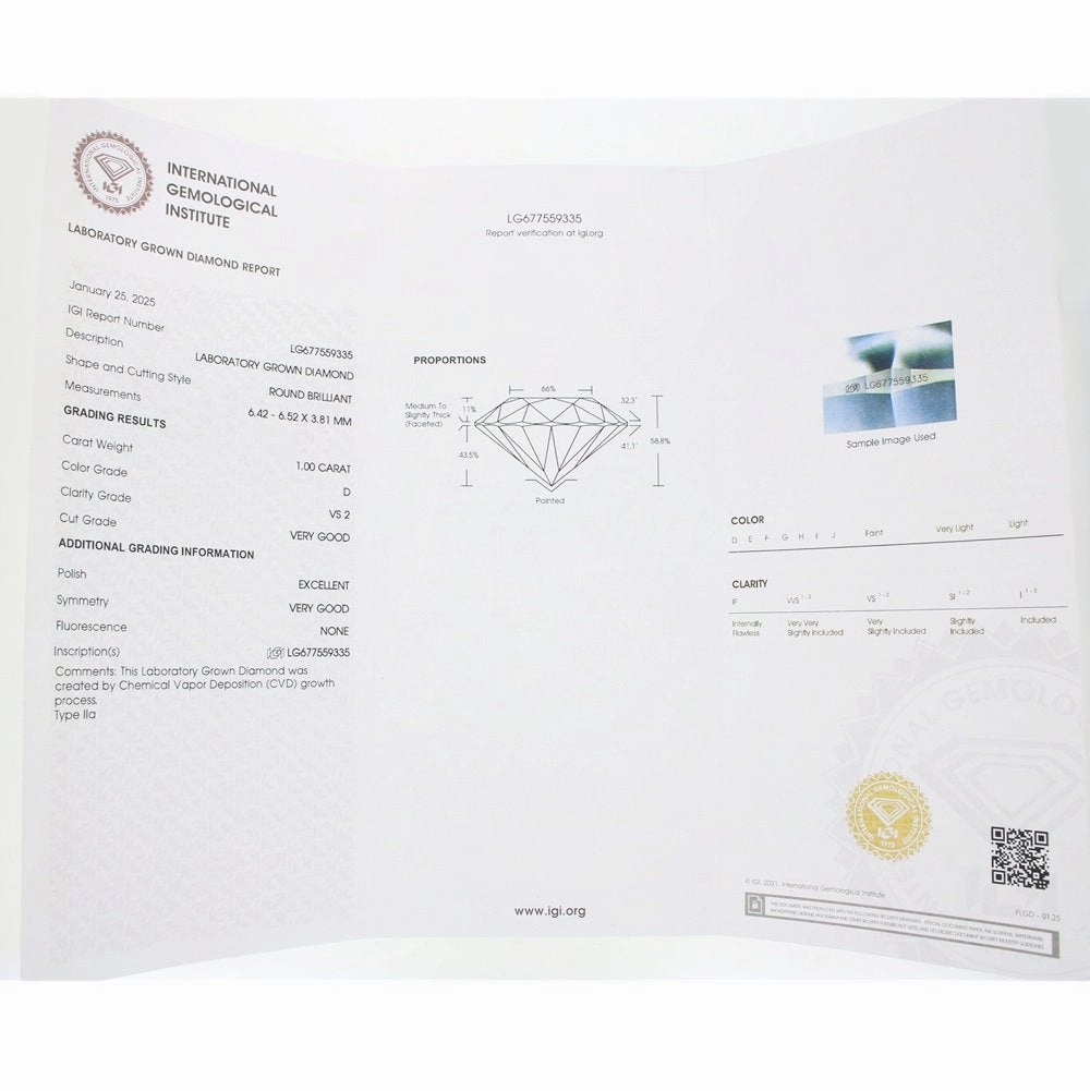 9ct Gold 1.00ct Brilliant Cut Lab Grown Diamond Solitaire Ring D VS 2