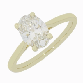 9ct Gold 1.40ct Oval Brilliant Cut Lab Grown Diamond Solitaire Ring G VS2