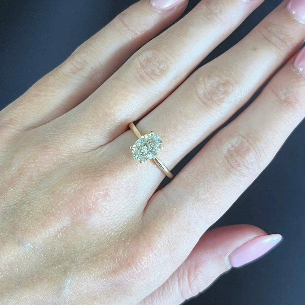 9ct Gold 1.40ct Oval Brilliant Cut Lab Grown Diamond Solitaire Ring G VS2