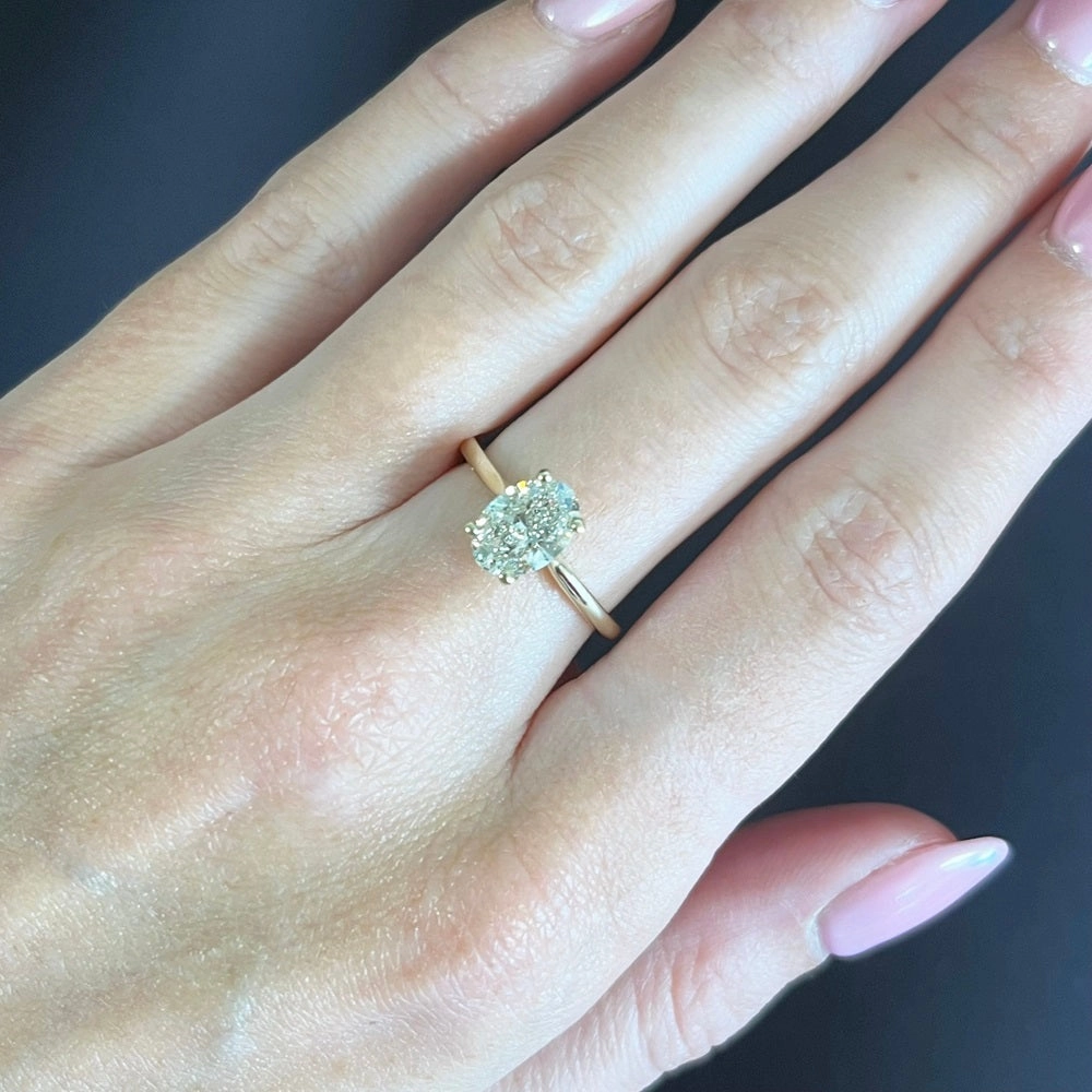 9ct Gold 1.40ct Oval Brilliant Cut Lab Grown Diamond Solitaire Ring G VS2
