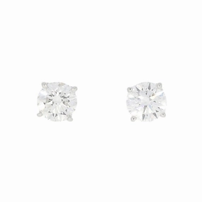 9ct White Gold 0.82cts Lab Created Brilliant Cut Diamond Solitaire Stud Earrings