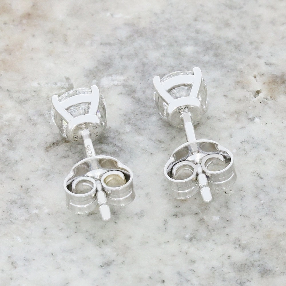 9ct White Gold 0.82cts Lab Created Brilliant Cut Diamond Solitaire Stud Earrings