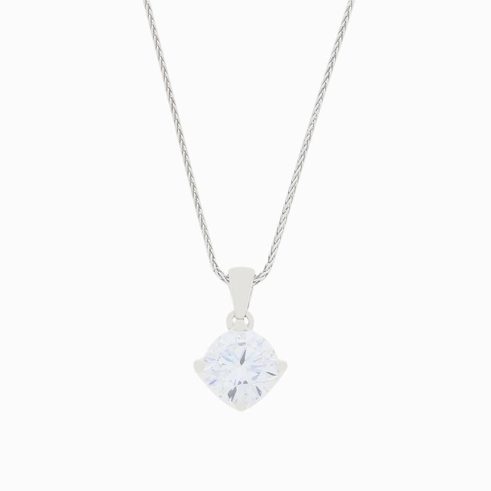9ct White Gold 1.00cts Lab Grown Brilliant Cut Diamond Pendant and Chain
