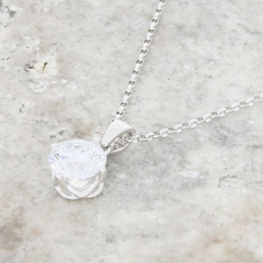 9ct White Gold 1.00cts Lab Grown Brilliant Cut Diamond Pendant and Chain