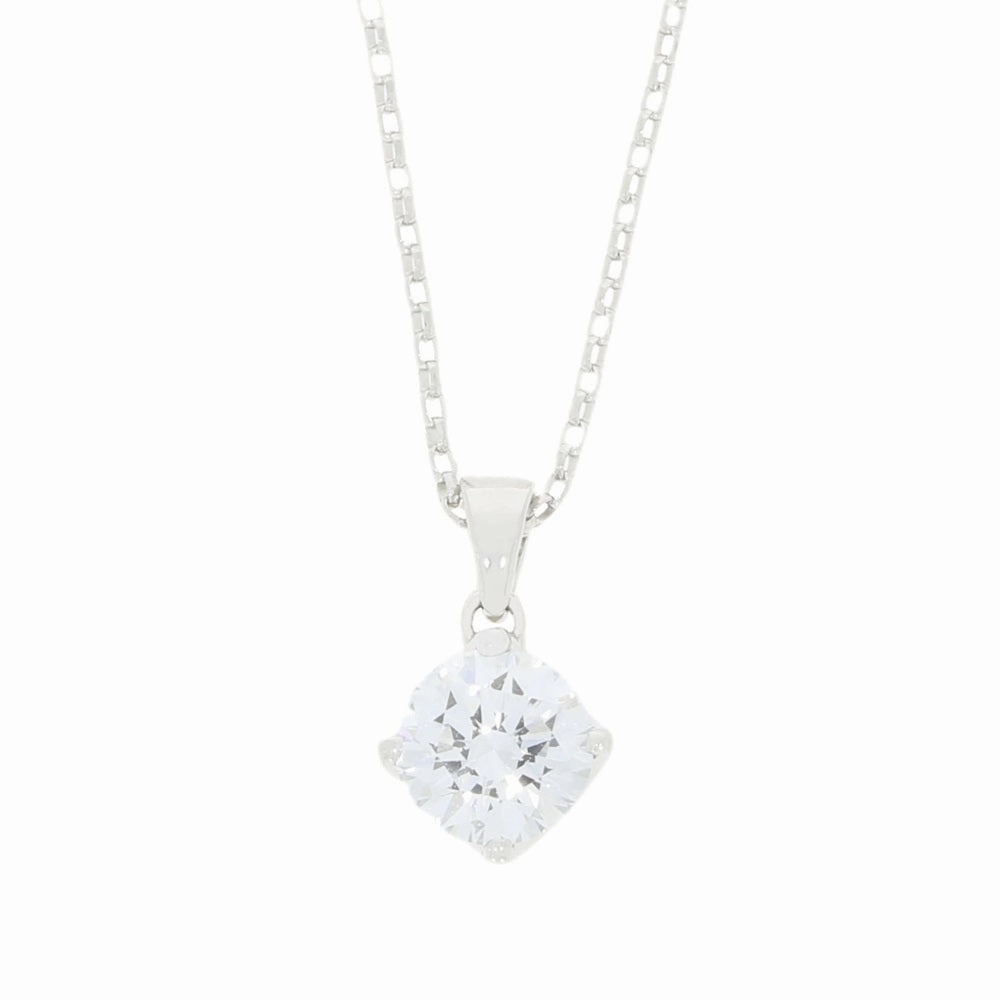 9ct White Gold 1.00cts Lab Grown Brilliant Cut Diamond Pendant and Chain