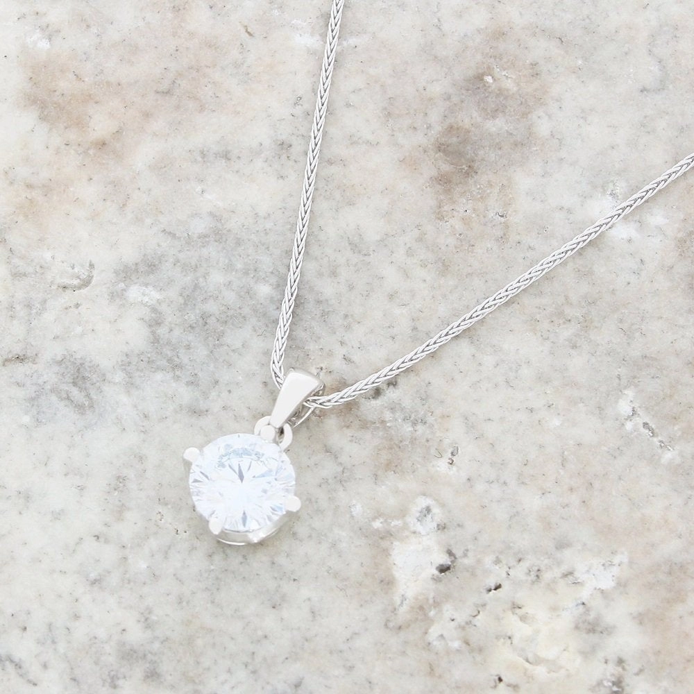 9ct White Gold 1.00cts Lab Grown Brilliant Cut Diamond Pendant and Chain