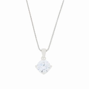 9ct White Gold 1.00cts Lab Grown Brilliant Cut Diamond Pendant and Chain