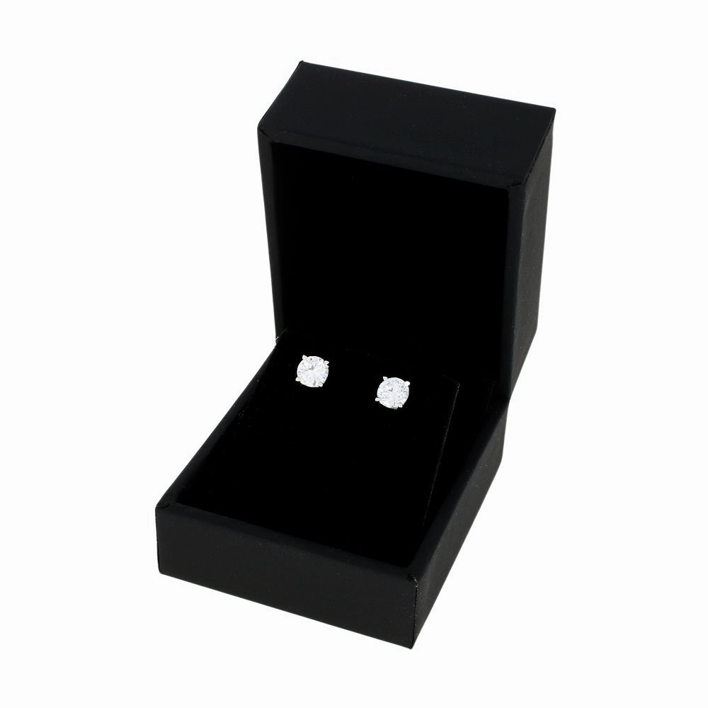 9ct White Gold 1.21cts Lab Created Brilliant Cut Diamond Solitaire Stud Earrings