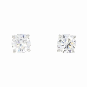 9ct White Gold 1.21cts Lab Created Brilliant Cut Diamond Solitaire Stud Earrings