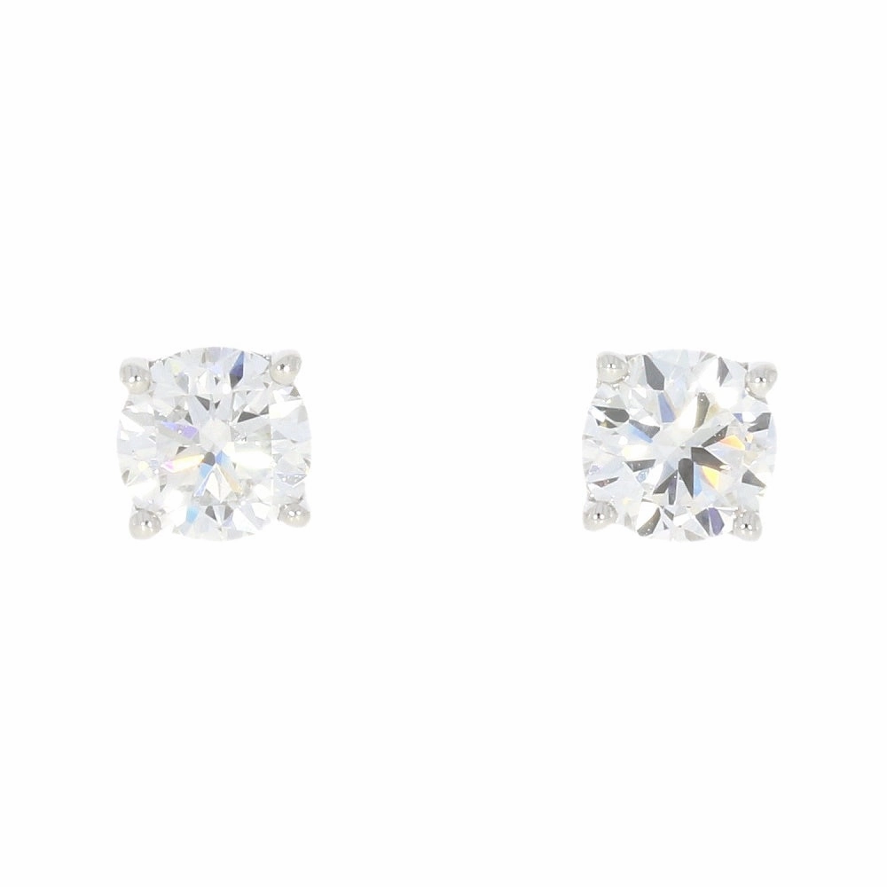9ct White Gold 1.21cts Lab Created Brilliant Cut Diamond Solitaire Stud Earrings