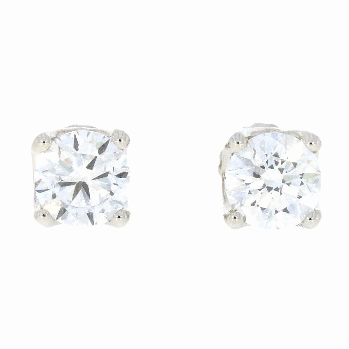 9ct White Gold 1.50cts Lab Created Brilliant Cut Diamonds Solitaire Stud Earrings