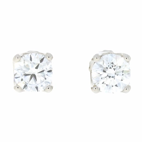 9ct White Gold 1.50cts Lab Created Brilliant Cut Diamonds Solitaire Stud Earrings
