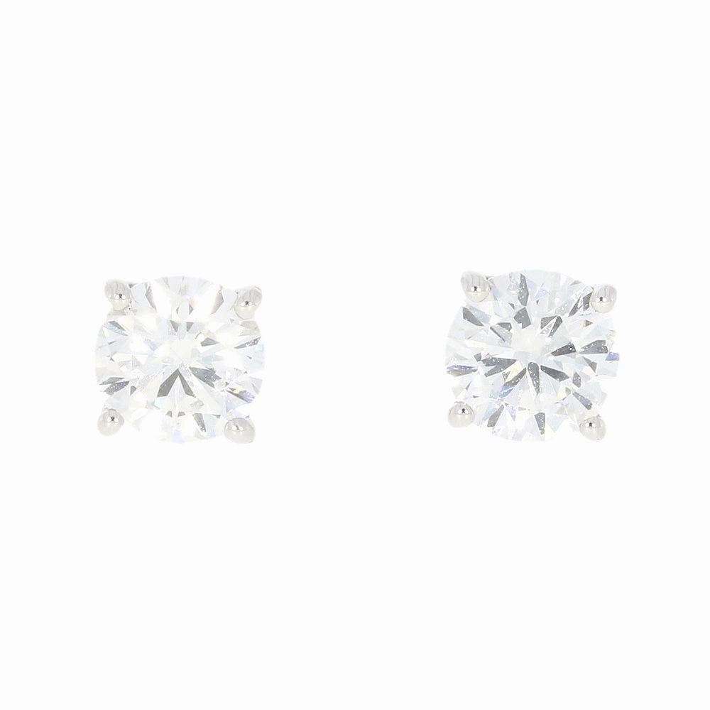 9ct White Gold 1.51cts Lab Created Brilliant Cut Diamond Solitaire Stud Earrings