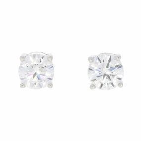 9ct White Gold 2.00cts Lab Grown Diamonds Solitaire Stud Earrings