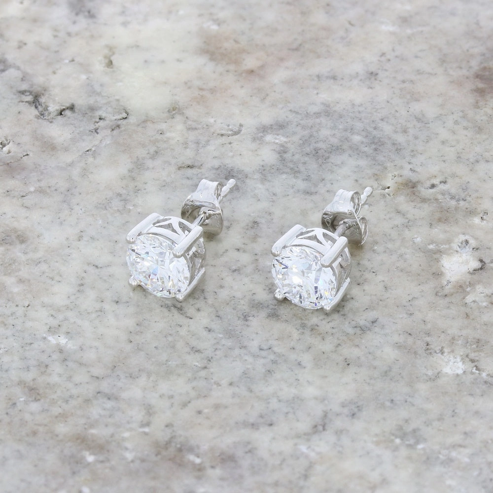 9ct White Gold 2.00cts Lab Grown Diamonds Solitaire Stud Earrings