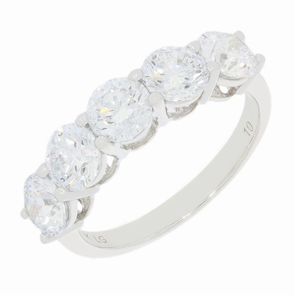 9ct White Gold 3.20cts Lab Grown Diamond Half Eternity Ring