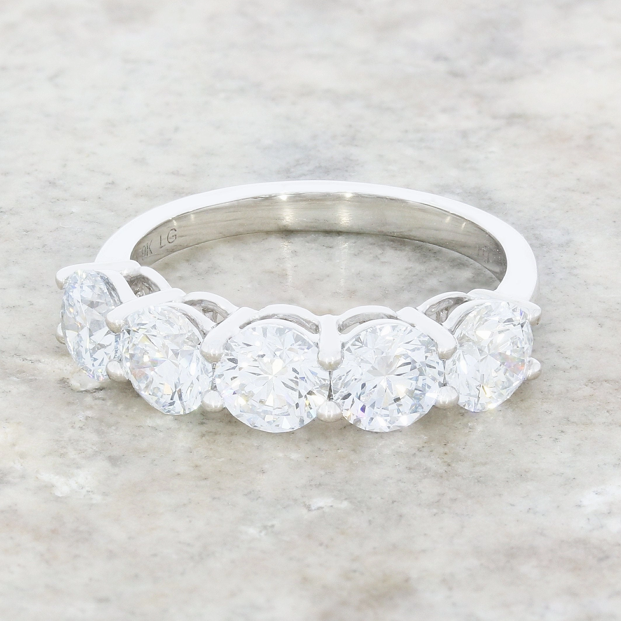 9ct White Gold 3.20cts Lab Grown Diamond Half Eternity Ring