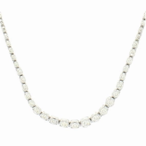 9ct White Gold 3.28cts Diamond Graduated Line Necklace
