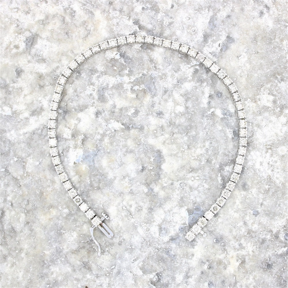 9ct White Gold 5.00cts Brilliant Cut Diamond Line Tennis Bracelet