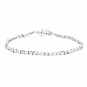 9ct White Gold 5.00cts Brilliant Cut Diamond Line Tennis Bracelet