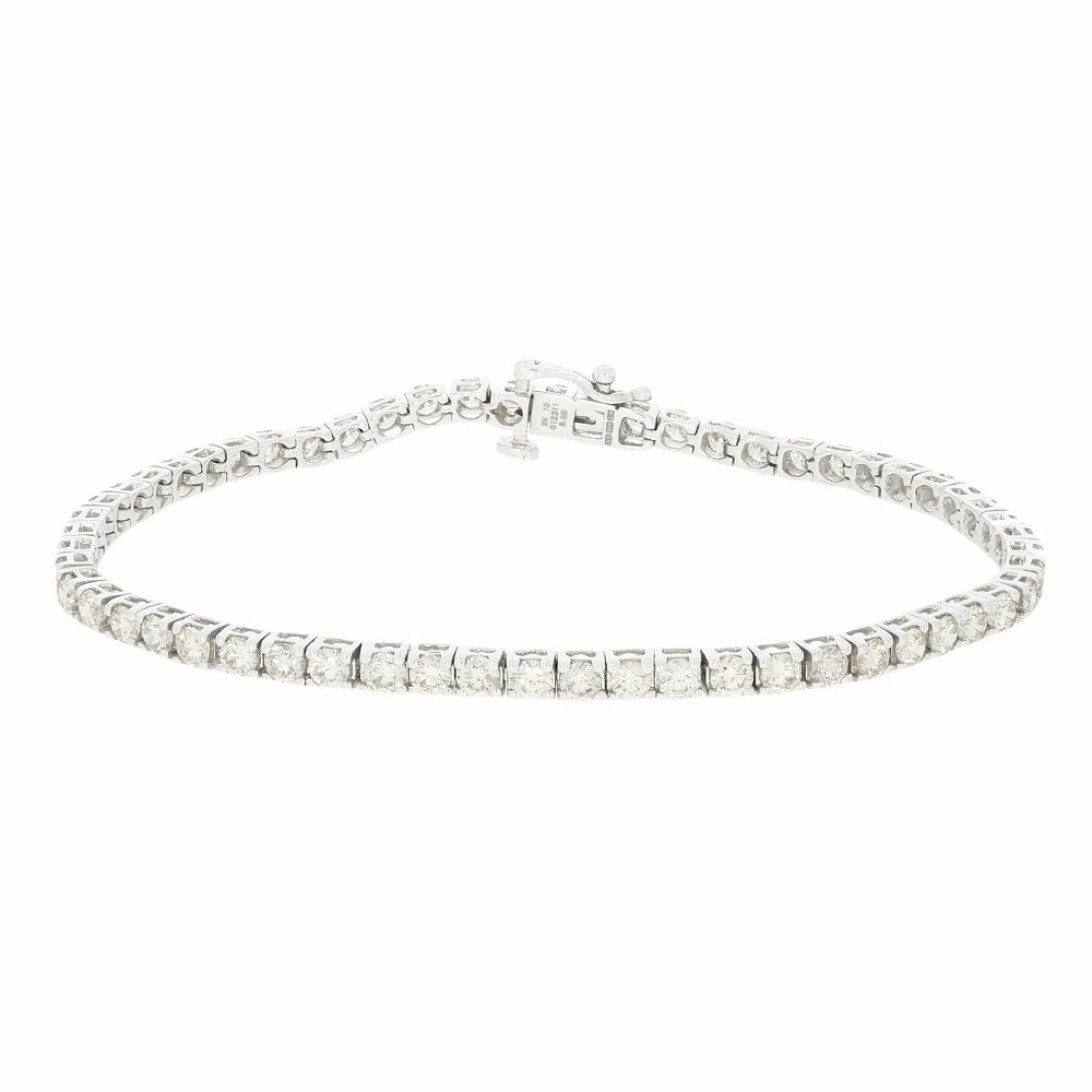 9ct White Gold 5.00cts Brilliant Cut Diamond Line Tennis Bracelet