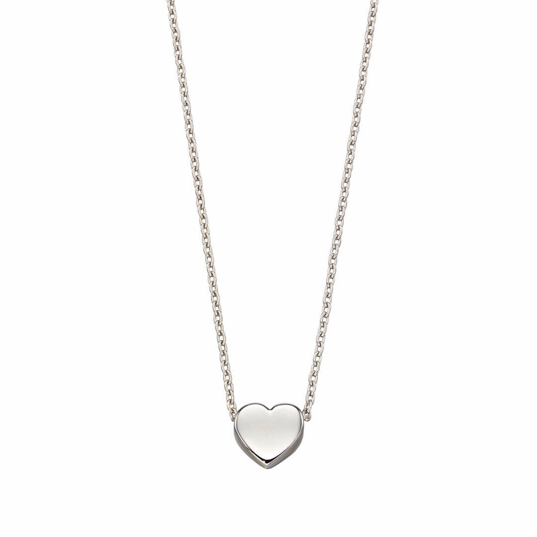 9ct White Gold Heart Necklace GN308