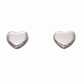 9ct White Gold Heart Stud Earrings GE2178