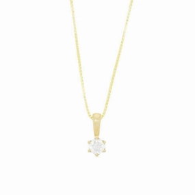 9ct Yellow Gold 0.15cts Diamond Pendant and Chain GN222