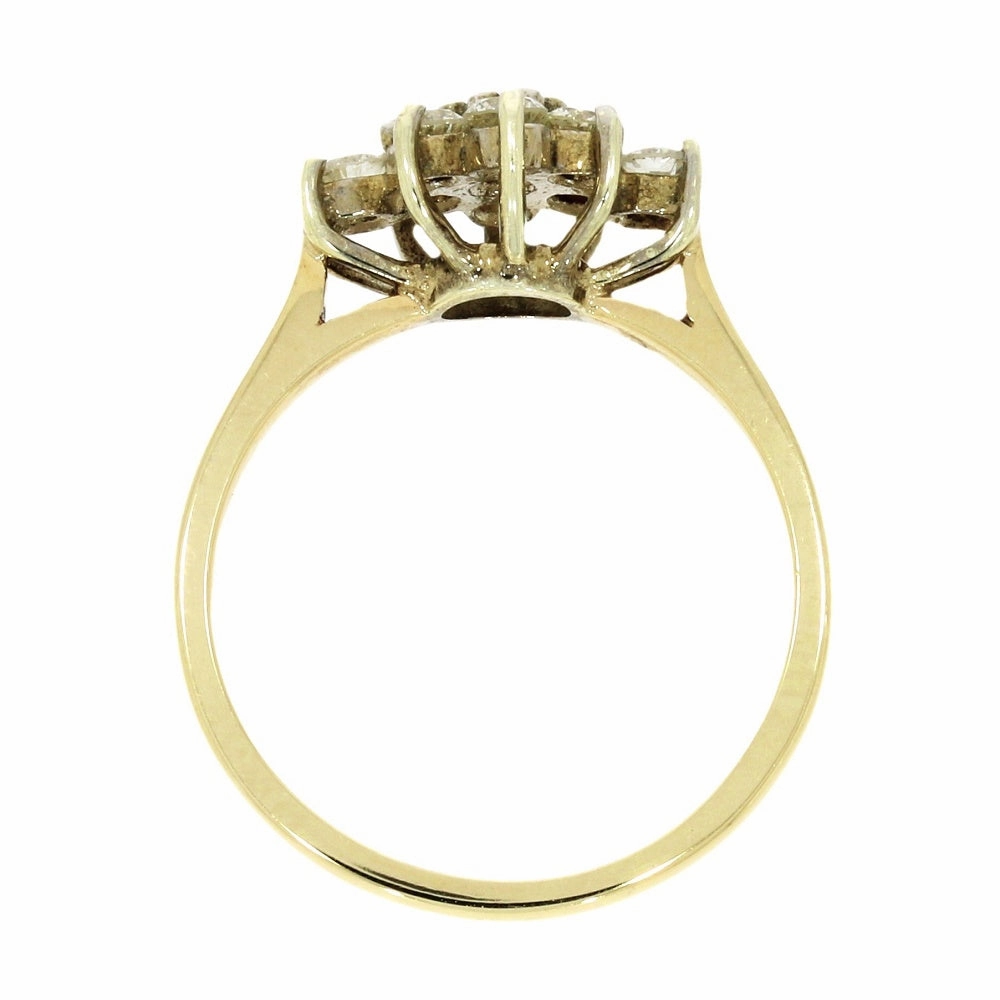 9ct Yellow Gold 0.52ct Brilliant Cut Diamond Cluster Ring