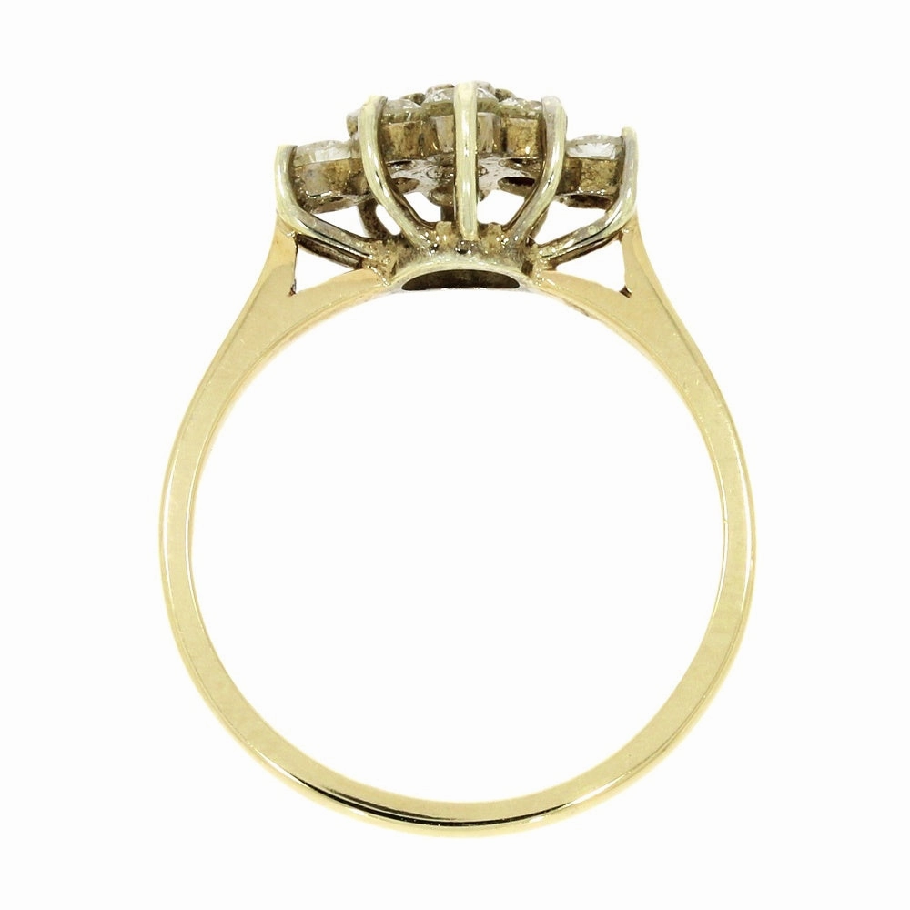 9ct Yellow Gold 0.52ct Brilliant Cut Diamond Cluster Ring