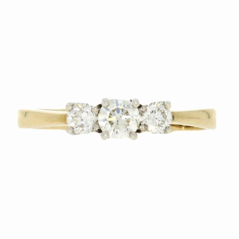 9ct Yellow Gold 0.56ct Diamond Graduated Trilogy Ring