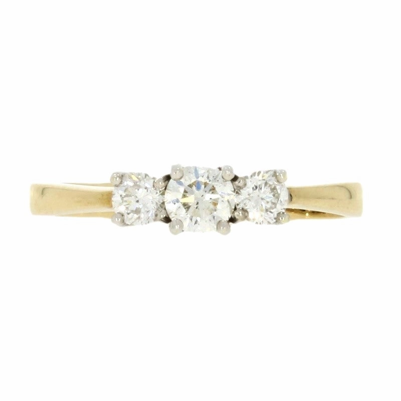 9ct Yellow Gold 0.56ct Diamond Graduated Trilogy Ring