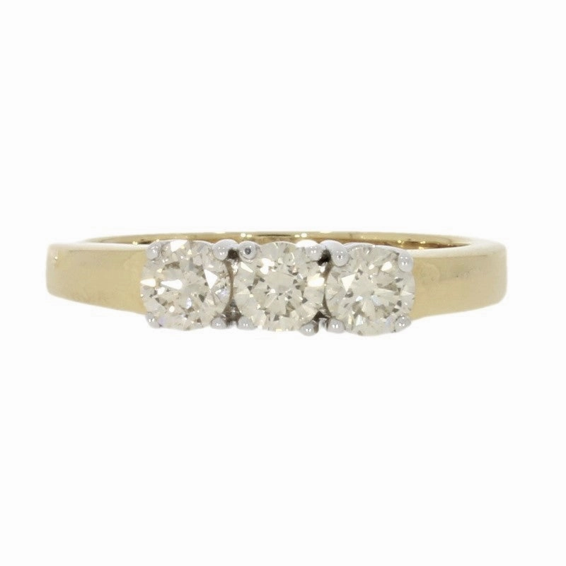 9ct Yellow Gold 0.72ct Diamond Trilogy Ring
