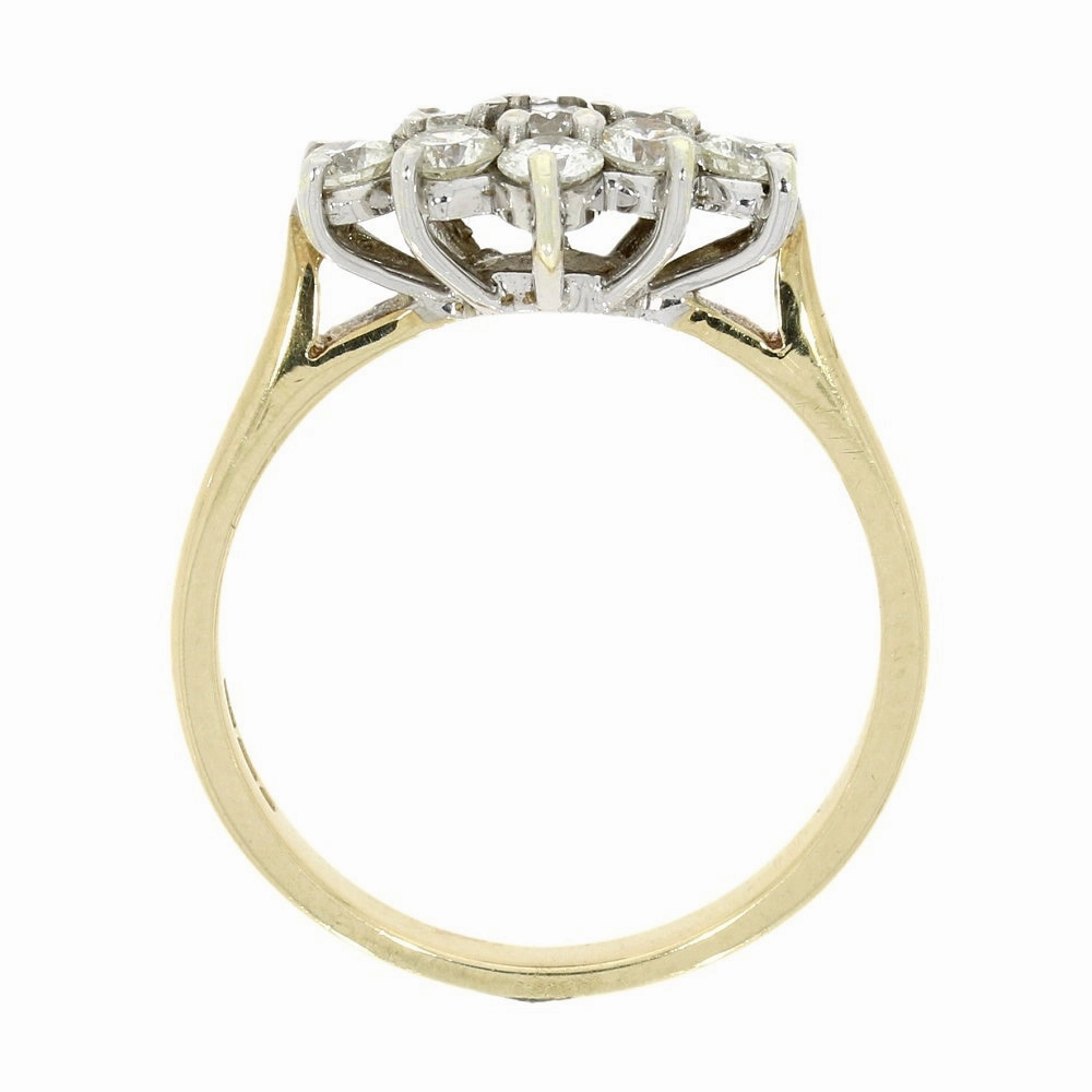 9ct Yellow Gold 0.77ct Diamond Cluster Ring