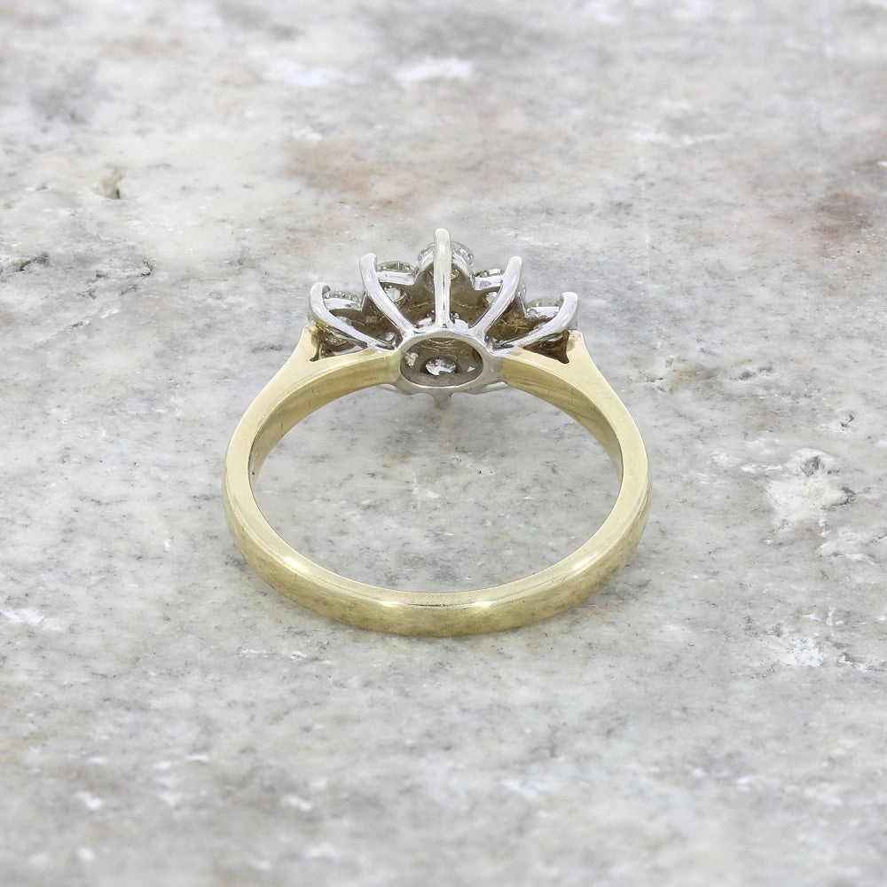 9ct Yellow Gold 0.77ct Diamond Cluster Ring