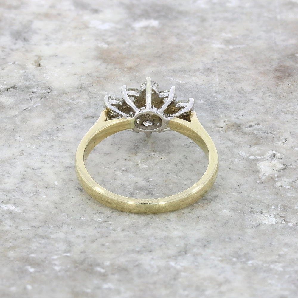 9ct Yellow Gold 0.77ct Diamond Cluster Ring