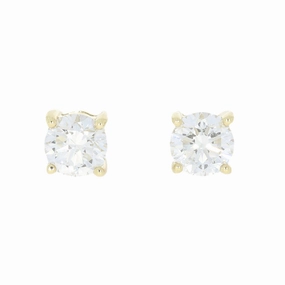 9ct Yellow Gold 1.05cts Lab Created Brilliant Cut Diamond Solitaire Stud Earrings