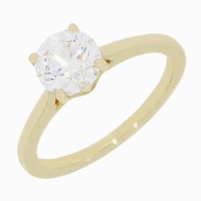 9ct Yellow Gold 1.21ct Brilliant Cut Lab Grown Diamond Solitaire Ring D VS 2